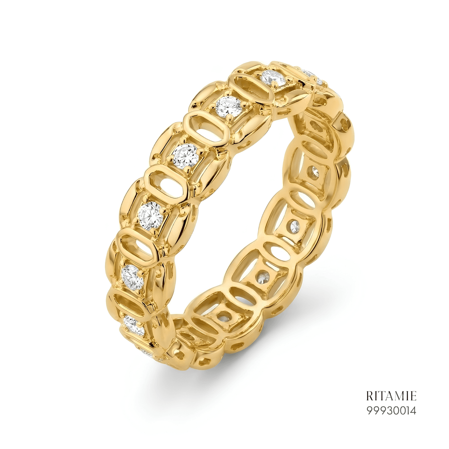 Interlocking Diamond Gold Ring